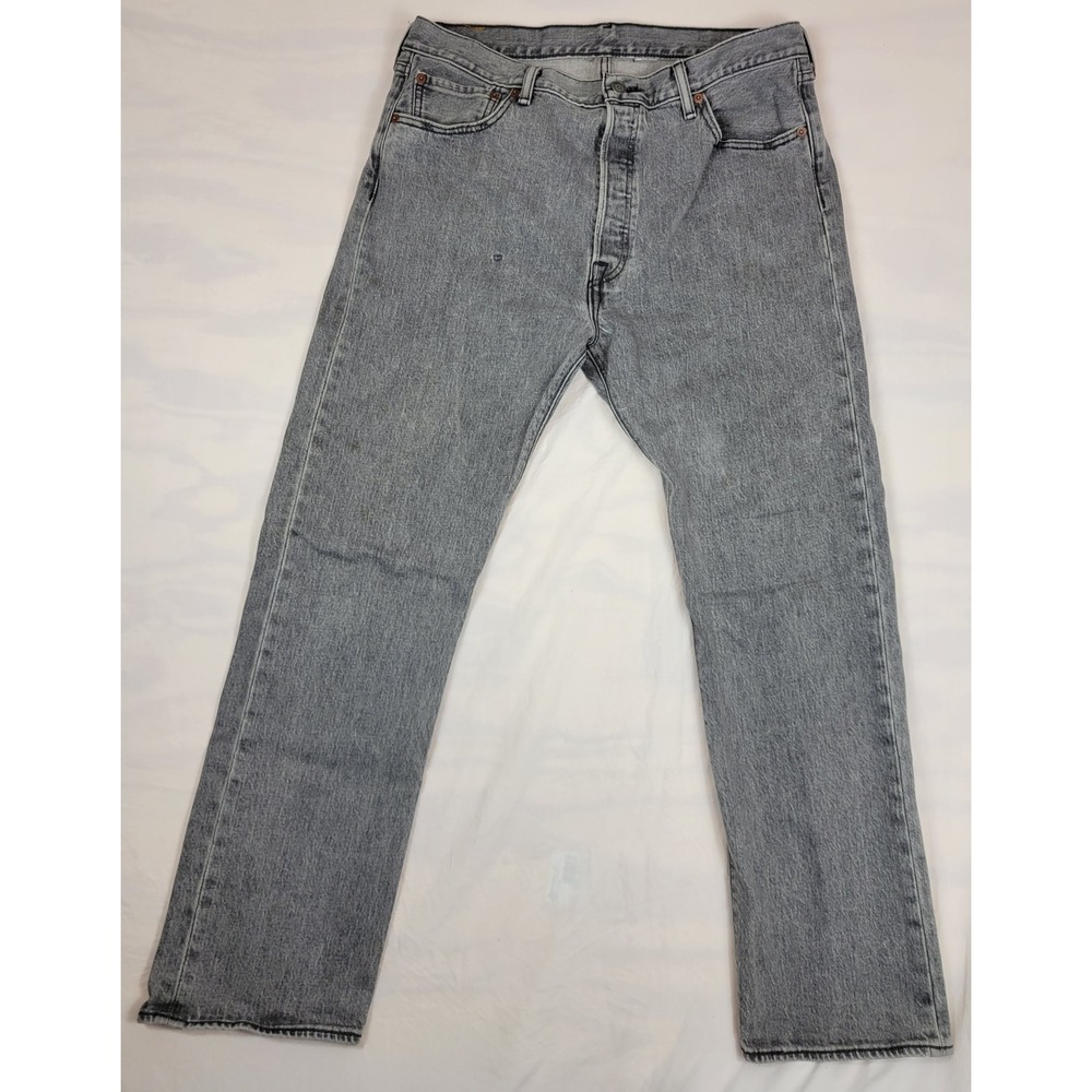 Levi Strauss 501 XX Mens Gray Original Fit Button Fly Jeans 35x30 00501-2370